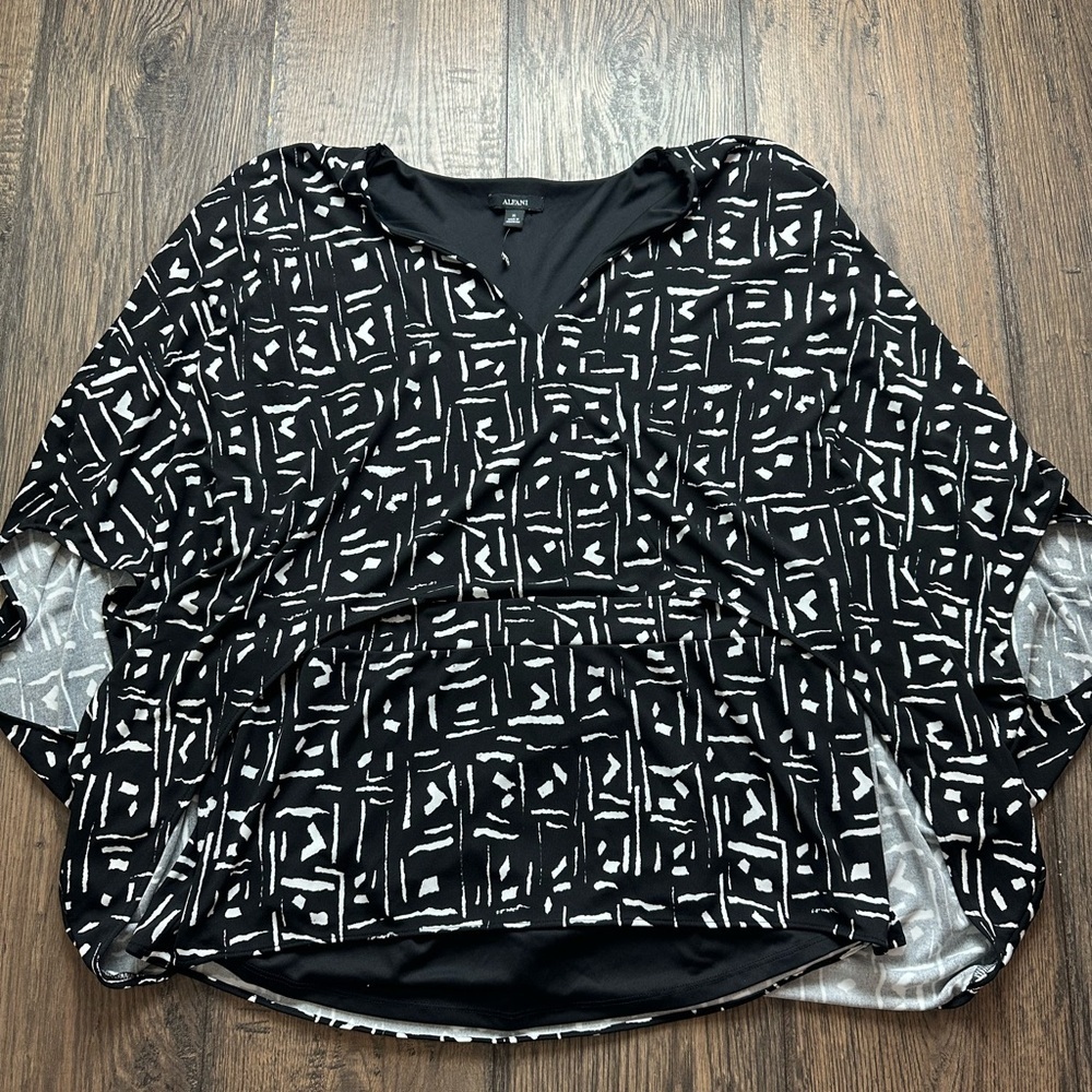 Alfani Black and White Patterned Camisole